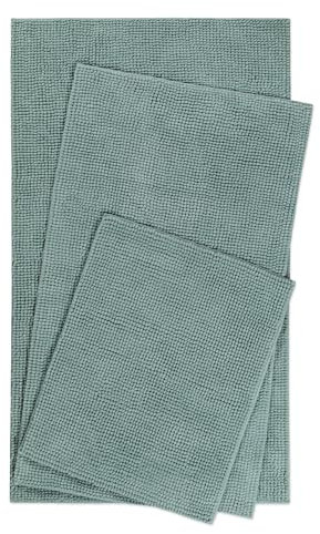 Moderner Chenille Badteppich von WECONhome Basics - rutschfest, Waschbar, Saugfähig - Stilvoll für jedes Badezimmer – Balu (70 x 120 cm, Mint grün)