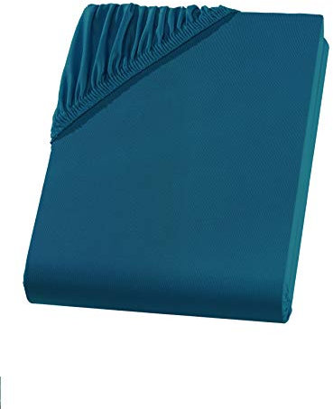 Luxus Hochwertige Spannbettlaken aus 100% Microfaser/Polyester - Hautsympathisch, Atmungsaktiv und Pflegeleicht für Ultimativen Schlafkomfort (Petrol, 180-200 X 200 + 30cm)