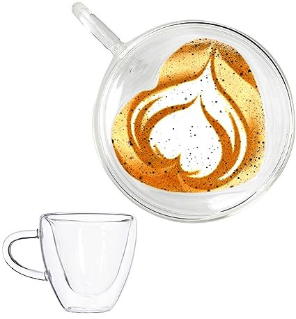 Gohytal Tasse en Verre Double Paroi en Forme de Cœur 250ml, Tasse Isotherme pour Café/Thé/Latte, Cadeaux Romantiques pour Femme, Copine, Maman (Mariage/Anniversaire/Fête des Mères) (250ml*1)