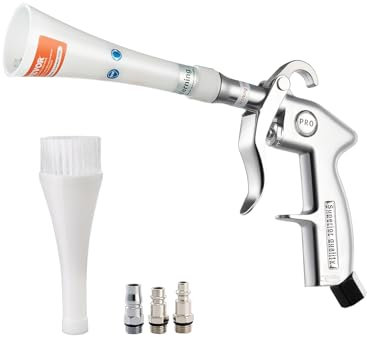 VEVOR Pistolet Nettoyage Voiture à Air Haute Pression 6-9,2 bars avec 2 Buses, Tuyau Rotatif Caoutchouc, pour Élimination Saleté Poussière Surface, Fonctionne avec Compresseur d'Air 1/4 NPT Non Inclus