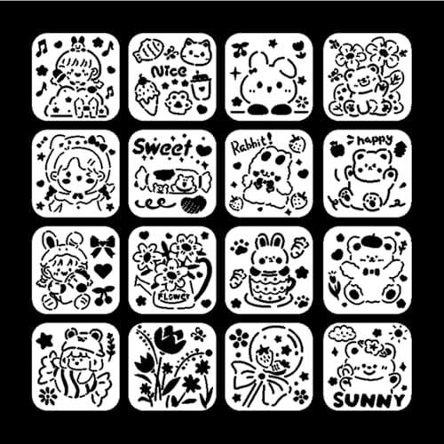 MOLZINY 16 Piezas plantillas de pintura plantillas para baby shower babero plantillas para pintar con tela baby shower animales páginas para colorear para cuadro