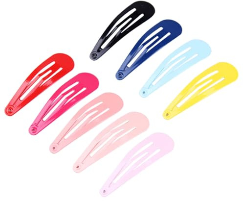 GALPADA 100pcs Snap Clip Hair Clip Metal Barrettes for Girls Boys and Girls Assorted Glossy Waterdrop-shaped Hair Accessories for Boy Party