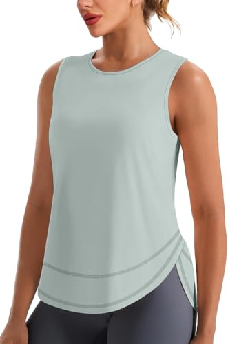 Aokosor Womens Tops Breathable Sports Shirts Ladies Yoga Tennis Shirt Gym Vest for Women UK 2026 Green Size 10-12
