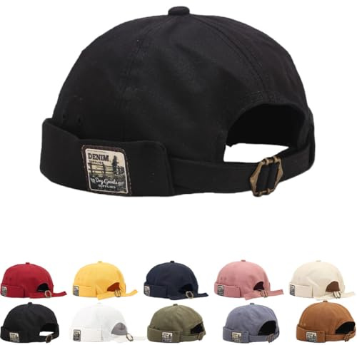 Gorro Docker Hombre Gorro de Hip-Hop Gorro Docker de Algodón Ocala Hombre Verano Gorra Docker Cierre autoadherente Primavera Verano