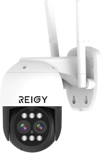 REIGY 4MP PTZ-kamera WIFI utomhus 360 grader, utomhusövervakningskamera med 10X zoom, vattentät nattsyn färg larm APP kompatibel med iOS/Android NVR