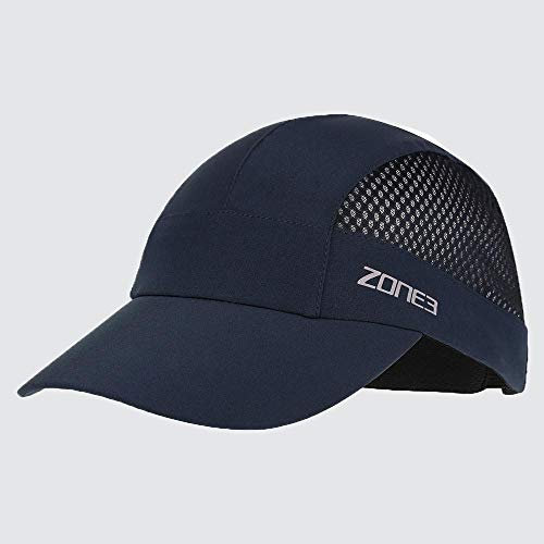 ZONE3 Lightweight Mesh Triathlon and Running Baseball Cap, Petrol/Reflective Silver, One Size