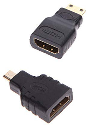Longspeed Adattatore convertitore Micro HDMI/Mini HDMI/HDMI a VGA con Cavo Audio Video - Nero