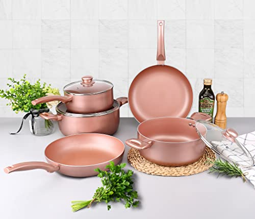 A365 5 Piece Rose Gold Cookware Set (K452RG)