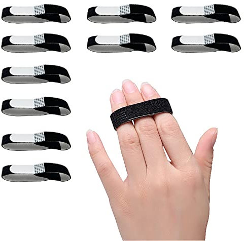 Eurtes 10 Stück Trigger Finger Schiene, Verstellbare Atmungsaktiv Fingerschutz, Fingerbandage für Kleiner Finger, Mittelfinger und Ringfinger, Hammerzehen Korrektoren Uberlappende Zehen Zehenkorrektor
