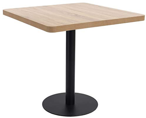 vidaXL Bistrotisch für 2 Personen Bartisch Bartresen Stehtisch Esstisch Tisch Tresentisch Küchentisch Partytisch Hellbraun 80x80cm MDF