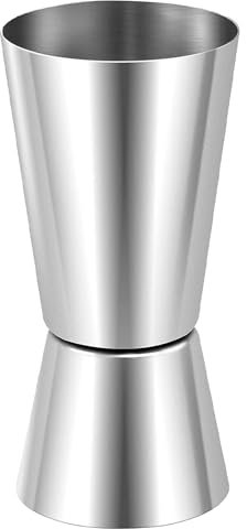 1 Pcs Jigger da Cocktail, Tazze Dosatrici in Acciaio Inossidabile, Capacità, Misuratori per Bevande Alcoliche, Tazza Dosatrice a Doppia Estremità con Bordo Arricciato, per Bar Party