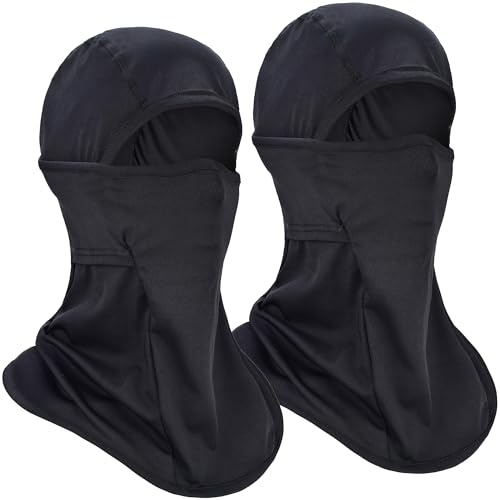 EINSKEY Balaclava herr dam tunt UV-skydd balaclava andas vindtät dammtät för motorcykel, cykling, fiske och vandring, 2 svart, one size