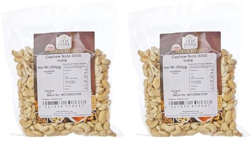 Old India Cashew Nuts 320S India 250g (Pack of 2)