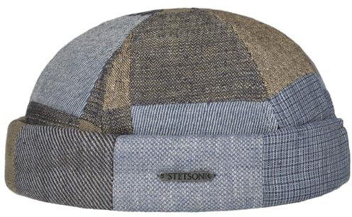 Stetson Laughlin Patchwork Dockermütze Made in EU Unisex Frühling Sommer braun-blau L (58-59 cm)
