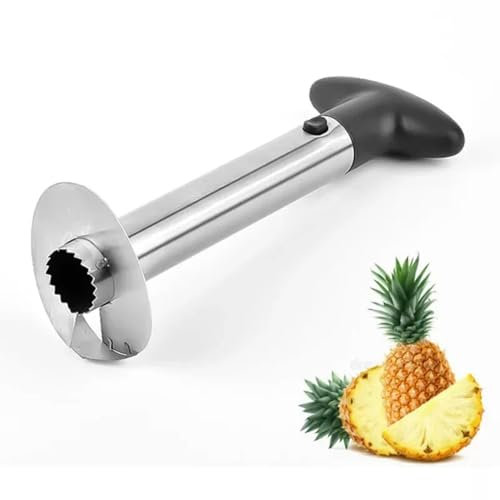 Pineapple Corer and Slicer Stainless Steel Fruit Cutter with Non-Slip Handle Peeler Wedger & Eye Remover Easy-to-Clean Ideal for Home Kitchen Restaurant & Party Use