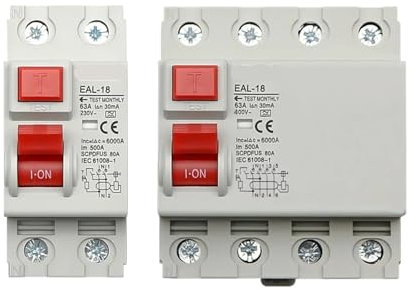 TWEFTPKD Disjoncteur électromagnétique à Courant résiduel, 2P 4P 10/30/100/300mA Type A RCCB RCD ELCB, disjoncteur différentiel, Interrupteur de sécurité(4P 10A,100mA)