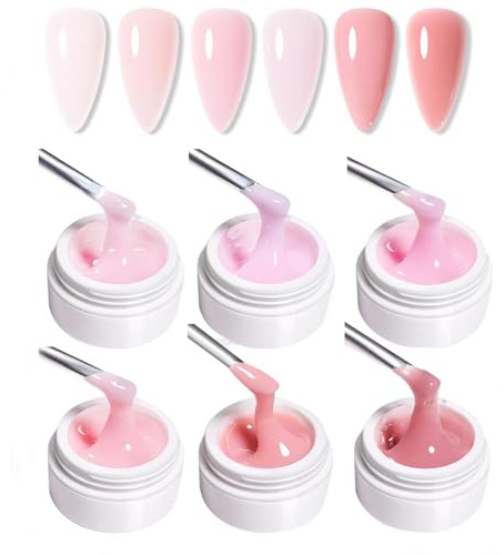 GZSYY uppbyggnadsgel för gelnägel Builder Gel 6-pack Gel Nägel Set Nagelförlängning Nail Extension