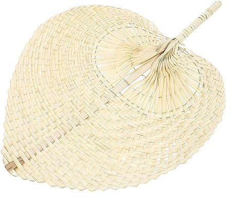 EPIGEIST Abanico de Palma Mano Portátil para Verano Accesorio Refrescante y Ligero Diseño de Natural Color Amarillo