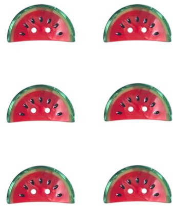 Watermelon Shaped Buttons for Crafts,Acetate Button for Clothes,Buttons for Sewing,Button Bulk,Pack of 6