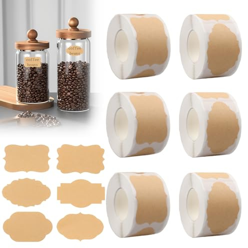 1000 pièces d'étiquettes adhésives, étiquettes pour pots de confiture | autocollants, étiquettes pour cadeaux, autocollants décoratifs pour bouteilles, emballages cadeaux artisanaux