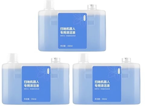 Solution nettoyante for robot laveur de sols 350 ml, compatible avec ECOVACS DEEBOT T30 Pro/Max/Pro Plus, formule sans traces.(3 bottles)