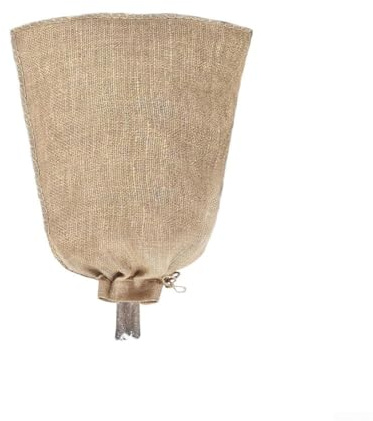 Sacs en toile de jute pour protéger les plantes contre le gel par temps froid avec matériau respirant naturel et cordon de serrage réglable pour garder les plantes en sécurité à l'extérieur (101,6 x