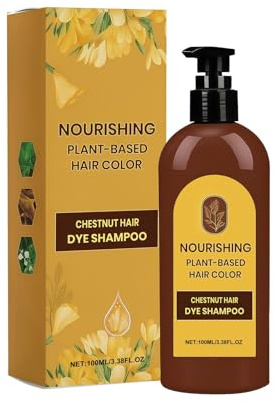 Nourishing Haarfarbe auf Pflanzenbasis Shampoo, Pflanzenhaarfarbe für Graue Haare Abdecken, Hair Color Shampoo für Männer und Frauen (Braun)
