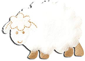 Catch the Patch Schaf - (Größe: 4,7 x 6,5 cm) – Aufbügler & Applikationen in verschiedenen Größen – Ideal für Kleidung, Schulranzen, Jeans & Rucksäcke