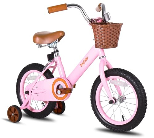 JOYSTAR 14 Kids Bike with Training Wheels & Basket, 3-5Y, Pink