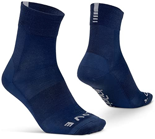 GripGrab Unisex Merino Lightweight Sl Sommer Fahrrad Socken, Navy Blau, 35-38 EU