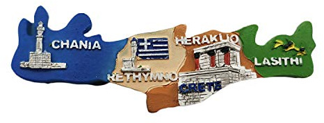 Wedare Magnete Creta Grecia Mappa 3D Magnete da Frigorifero Collezione di Souvenir in Resina, Magnete da Frigorifero di Creta Regalo Decorazione della Cucina di casa