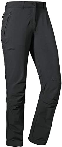 Schöffel Damen Pants Engadin1 Zip Off, elastische Damen Hose mit Zip-Off Funktion, kühlende und schnell trocknende Outdoor Hose für Frauen, asphalt, 21