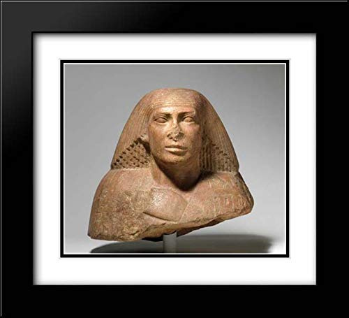 Third Intermediate Period-Late Period - 22x20 Modern Black Framed and Double Matted Art by Museum Prints Titled: Statue of Ankhemtenenet