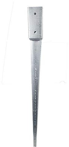GeZu Impex Post Support Spike 52 x 52 x 600 mm Hot Dip Galvanised Fence Post Holder Ground Spike Drive in Anchor