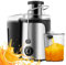 LEMROE Juicer Machines Electric Centrifugal Juicers Whole Fruit and Vegetable, Stainless Steel Juice Extractor with Wide Mouth, Easy to Clean Dual Speed Mode 600W