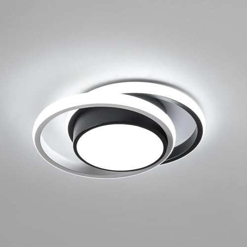 Comely Plafón LED Redondo Negro 32 W – Luz Blanca Fría 6500 K – Diseño Moderno Ø 28 cm – Ideal para Salón, Cocina y Pasillo