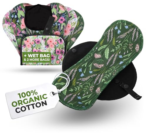 ÉcoConfort Protèges Slip Lavables Réutilisables en Coton Bio pour Pertes Blanches (S, x7); Lavables à Haute T°, 100% Respirants, Protection Féminine SEULEMENT pour Usage Quotidien, Douce (Sans PUL)