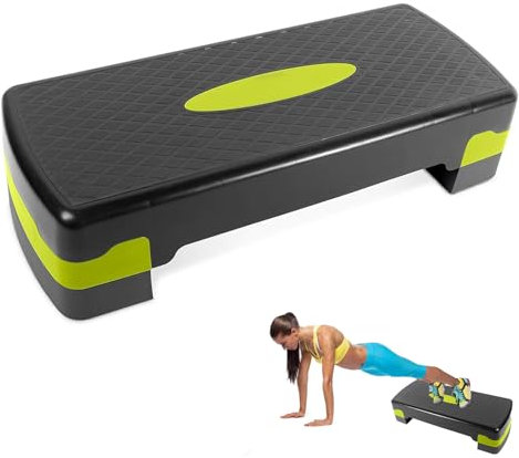 Aerobic Stepper Fitness Board – Steppbrett Aerobic Höhenverstellbar auf 10/15 cm – Für Home Gym & Büro, Krafttraining, Yoga & Cardio Workouts – 67x27 cm