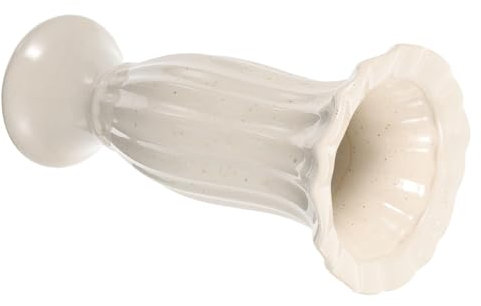 HOMOCONO Jarrón De Cerámica Conmemorativo Estilo Columna Romana Blanco, Maceta para Flores del Cementerio, Florero Memorial Resistente para Adornos De Tumbas