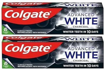 Colgate Advanced Charcoal Black Toothpaste 75ml, Restores Natural Teeth Whiteness, Pack of 2