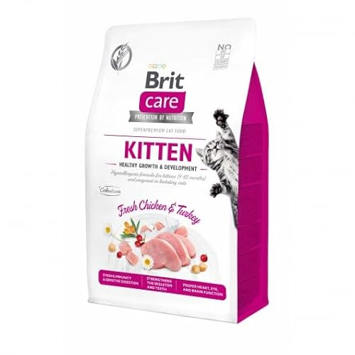 Brit Care Kitten Katzenfutter, Huhn & Truthahn, Gesundes Wachstum & Entwicklung, Trockenfutter