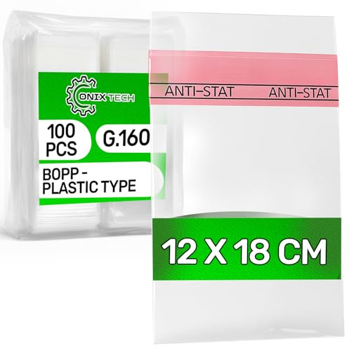 100 Piezas Bolsas Celofan Autoadhesivas 12 x 18 cm BOPP - Food Safe | Bolsa Celofan Transparente Autoadhesiva para Chuches Cumpleaños Galletas - Espesor 0,04 mm G.160 - ONIX TECH