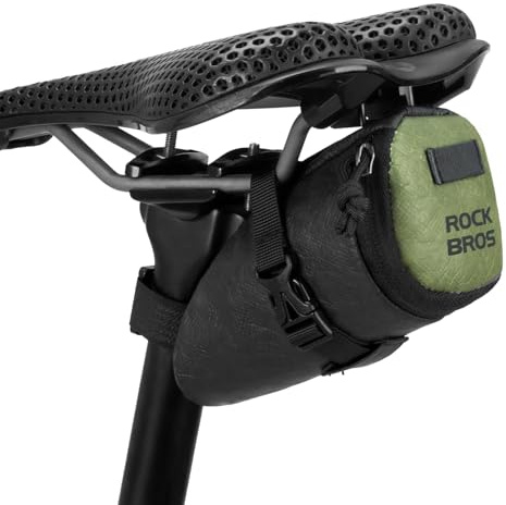 ROCKBROS Bolsa Sillín de Tyvek para Bicicleta Carretera 0.2L, Mini Pequeña Bolsa Ultraligera con Bicicleta Montaña, Bici Accesorios para MTB