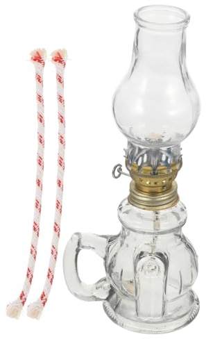 TOYANDONA Lámpara De Queroseno Vintage Chimenea De Vidrio Resistente y Control De Llama Metálico para Ambientes Interiores y Eventos Obsequios