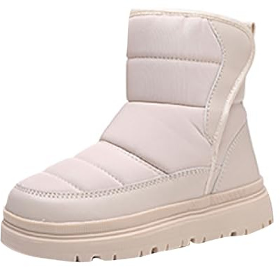 childrens wellies Kids Snow Boots for Girls Boys Waterproof Winter Shoes Insulated Warm with Non-Slip Sole Fur Lining Cold Weather Toddler Children Booties for Outdoor kids waterproof boots Beige 1.5