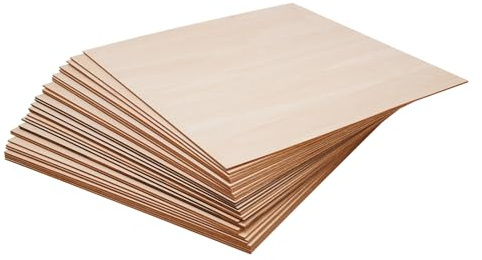 30 placas de madera contrachapada de 3 mm, 400 x 400 mm, para manualidades, placas de madera contrachapada, placas multiplex para pintura, pirograbado, corte láser