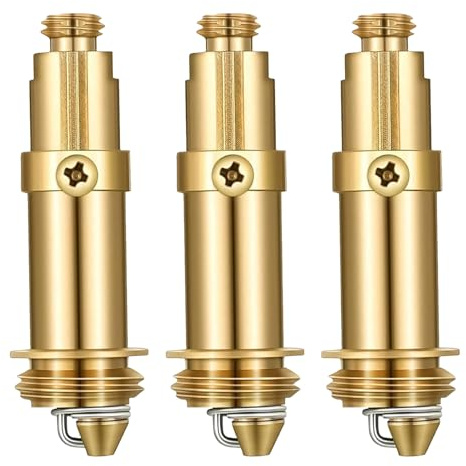 3 Piezas Valvula Click Clack Lavabo, Perno Valvula Desague Pop Up de Latón Repuesto Universal Tapón Emergente Medidas 38,5 mm Altura 58,3 mm Rosca 8 mm Superior y 16 mm Inferior Fregadero Bañera Baño