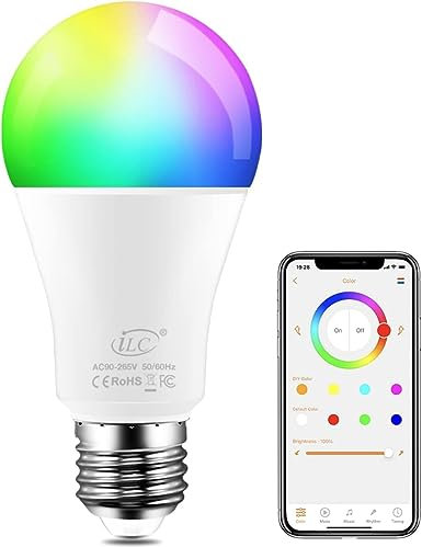 iLC Lampadine Alexa Colorate LED, Bianca Calda 2700K E27 RGBW Compatibile con Alexa (Sono necessari i dispositivi Echo), Multicolore Cambiare Colore Lampadina, 70 Watt Equivalent (1 Pezzi)