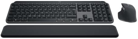 Logitech MX Keys S Combo: MX Master 3S, MX Keys S & MX Palm Rest - Grafite, Layout ‎Francese AZERTY