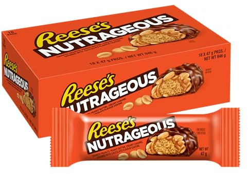 Reese's Peanut Butter Nutrageous - Schoko-Erdnussbutter-Süßigkeitenriegel: 18 Stück (18 x 47 g)